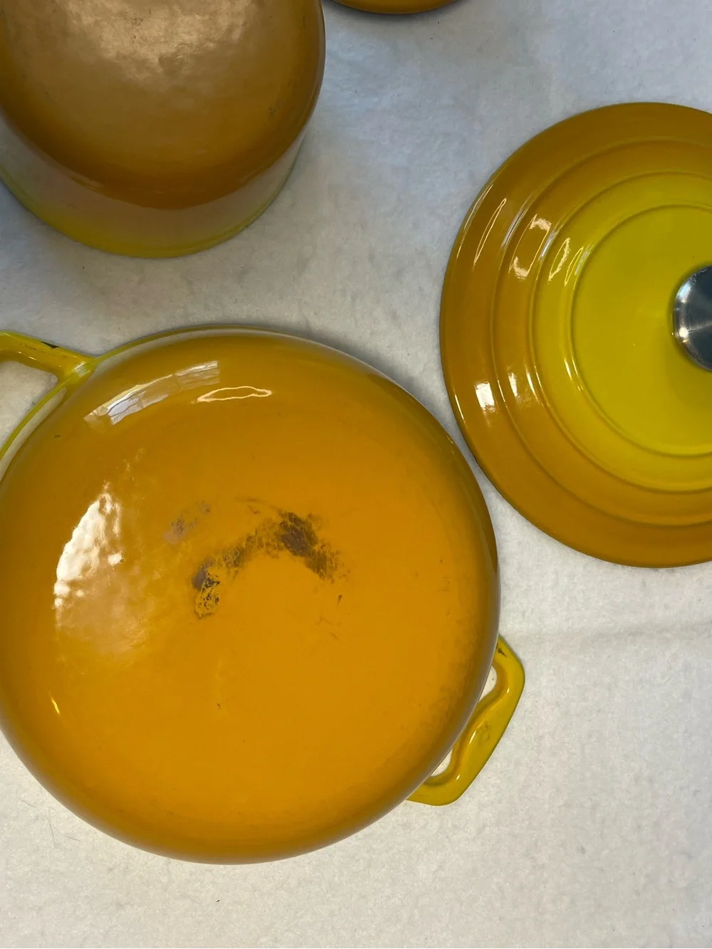 Cook’s Essentials Yellow Orange Enameled Cast Iron Mini Dutch Oven & Saucepan